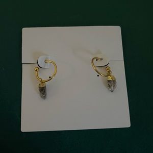 Gold plated mini quartz hoops 🌟